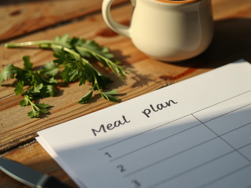 Plan prehrane i svježe namirnice na stolu